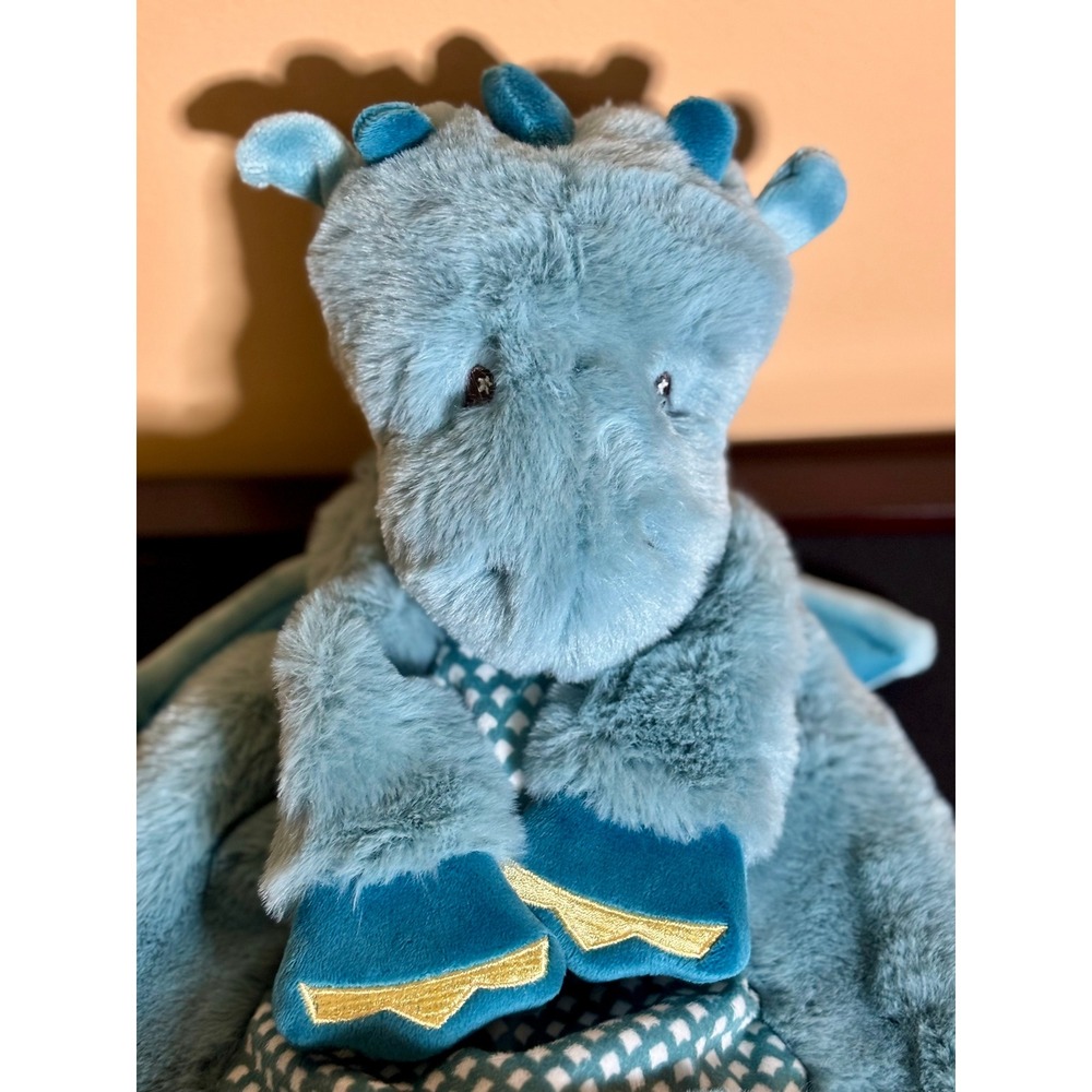 Douglas Baby Blue Dragon Sshlumpie Plush Snuggler Stuffed Animal Soft Lovey
